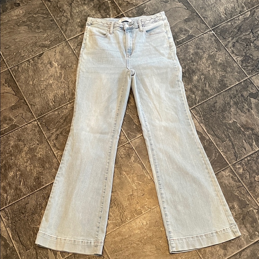 JUDY BLUE Wide Leg Fit Light Wash Jeans Western Streetwear Indie Cowgirl